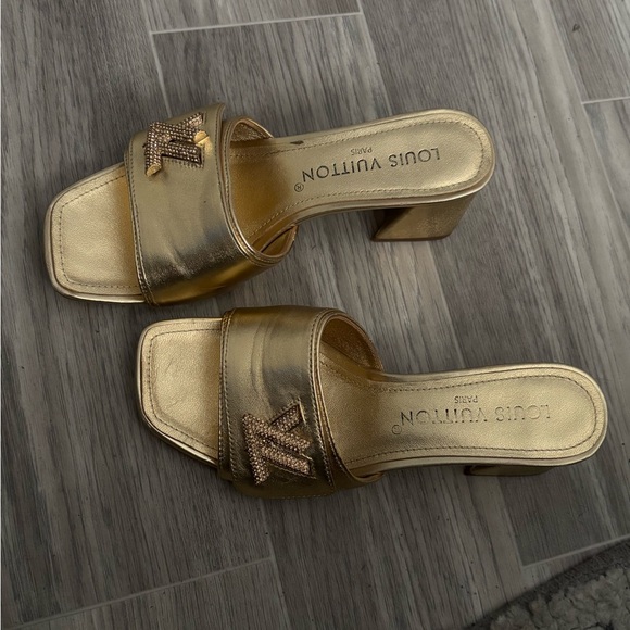 Louis Vuitton Shoes - Louis Vuitton Metallic Gold Mules
